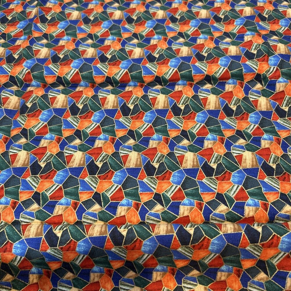 LGD Studios for VIP Stained Glass Mosaic Look Cotton Quilting Fabric 1 Yd
